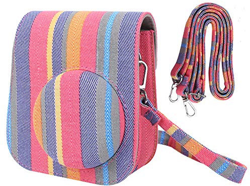 Axe Mini 9 Case, Instax Mini 11 Camera Case, Instax Camera Casepu Housse en Cuir avec Bandoulière Réglable pour Mini 11 Camera Storage Bag
