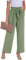 PrinStory Pantalon pour Femme à Jambes Larges - Taille Élastique Légère - D'Été avec Poches - de Travail Décontracté, Vert Pâle, XL