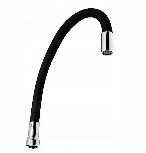 AquaParts Flexibler HU-Auslauf S-Auslauf | 3/4 | Schwarz | Anschluss| Standventil | Schwenkauslauf | Waschtischarmatur | Wasserhahn für Küchen-Armaturen