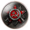 Anello falce martello CCCP Russia emblema comunismo vetro rotondo anelli uomo regalo, 25mm, Pelle