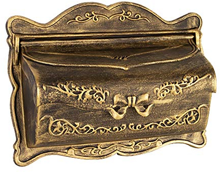 Antiker Vintage-Briefkasten zur Wandmontage, Briefkasten aus Gusseisen, Briefkasten aus Aluminiumguss für Wohnung oder Zuhause, 42,5 x 12 x 32 cm, Bronze