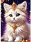 AIRDEA DIY Weißer Katze Diamond Painting Set Erwachsene Kinder, Diamant Painting Bilder 5D Süßer Katze Diamant Kunst Tiere Diamant Malerei Set Cross Stickerei Malerei Kits für Heimdekor 30x40 cm
