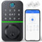 Smart Door Lock - Serratura con tastierino, senza chiave, per porta d'ingresso, serratura con impronte digitali per porta d'ingresso, serratura elettronica con controllo Bluetooth e app, impermeabile