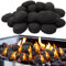Suzile 48 Stück Lavasteine für Feuerstelle, 5,1 cm - 7,6 cm, dekorative Feuerstelle, Keramikfaser, Kieselsteine, natürliche Lavasteine für den Innen- und Außenbereich, Gaskamin, Landschaftsbau