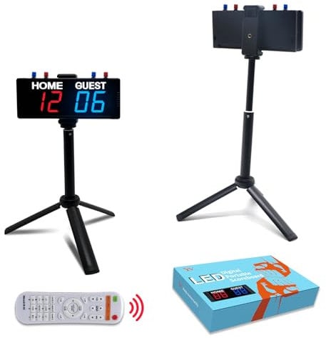 YZ LED Anzeigetafel Fussball, Tragbare Tischtennis Zähler, Cornhole Zähltafel, Tennis Punktezähler, Digital Scoreboard, LED Anzeigetafel Elektronisch für Volleyball, Basketball, Sports(Rot & Blau)