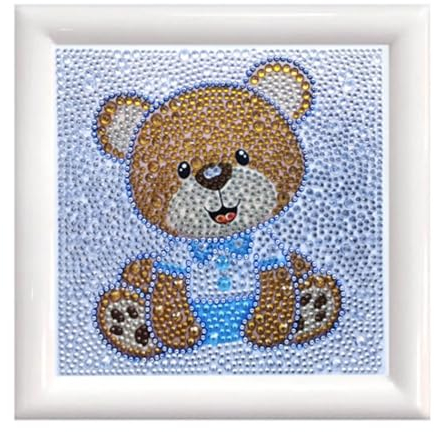 Pracht Creatives Hobby Diamond Painting Set, Bild mit Motiv Teddy und Zubehör, Bastelset zum Malen mit Glitzersteinchen, für Kinder ab 5 Jahren