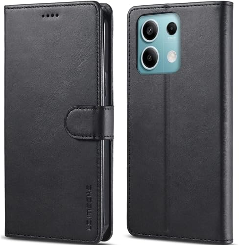 WAURZ Cover per Xiaomi Redmi Note 13 PRO 5G, Custodia Cover Pelle Libro Portafoglio con Porta Carte Magnetica Supporto Protezione Antiurto Flip Case Custodia Cover per Redmi Note 13 PRO 5G,Nero