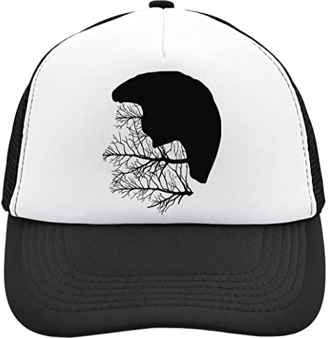 Functon+ Special Agent Dale Cooper Profil aus Bäumen Mesh Back Trucker Cap Verstellbare Snapback Mütze Lässige Kopfbedeckung für den täglichen Gebrauch Schwarz, Schwarz , Einheitsgröße