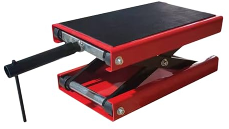 Kartols Motorradheber höhenverstellbarer 4-13 Zoll Hebescheren Mittelständer mit Einer Kapazität von 1100 lb Fahrradreparatur-Scherenheber für die Motorradwartung,roter in Garage und Außenbereichen