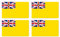 Aufkleber: 200x120 mm, 4 Stück - Flagge - Niue - NU - für Auto, Koffer, Laptop und mehr