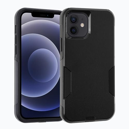 droperprote for iPhone 12 & iPhone 12 Pro Black Phone Case - Slim & Rugged, 2-Layer Shockproof Drop Protection Protective Cover for iPhone 12/12Pro 6.1-Inch,Pocket-Friendly