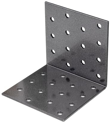 Alberts 823030 DURAVIS® Lochplattenwinkel | schwarzdiamant duplexbeschichtet | Größe 80 x 80 x 80 mm | 25er Set