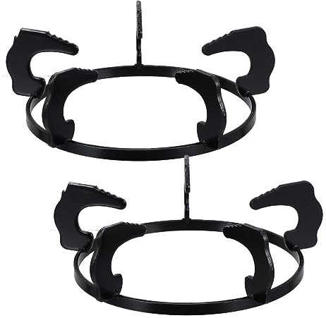 Mikinona Sturdy Cast Iron Gas Hob Rack 2 Pcs Set for Gas Stove Pan Holder Stand Wok Support Rack Easy Installation