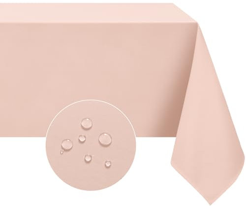 Softalker Pink Outdoor Table Cloth Wipe Clean Tablecloth Rectangular 140x200 cm Water Resistant Washable Stain Resistant Tablecloths Wrinkle Free Table cover for Girl Birthday Party Garden Spring