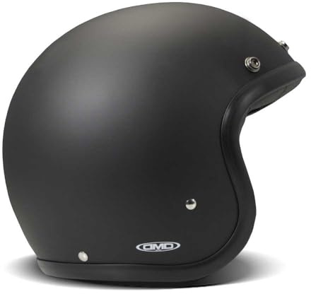 DMD Retro Matt Black Open Face Helm Jethelm Motorradhelm ECE22.06