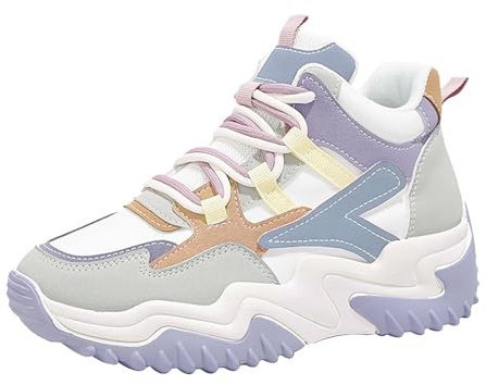 Generico Scarpe Pianta Larga Casual Etniche Scarpe Casual con Suola Morbida con Tacco Piatto Traspirante Vuoto Scarpe da Running (Pink, 36)