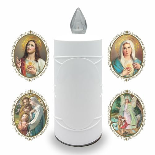 AROBA 2 velas LED para tumba – Efecto parpadeante como una vela real, larga duración de combustión hasta 120 días, reutilizable para cementerio, velas conmemorativas, color blanco, incluye selección