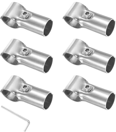 M METERXITY 6 Stück Strukturelle Rohrverbinder, T-Klemmen aus Edelstahl für Rohre mit einem Außendurchmesser von 25MM, die auf 28MM umgerüstet werden können, Rohrverbinder