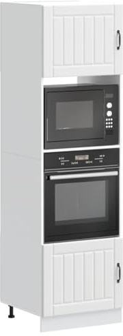 Myheimly Küchenschrank Küchenzeile,Küchenmöbel Einbauküche Schrank,Holzwerkstoff Schrank,Weiß,Herdumbauschrank 60 cm,60 x 57 x 207 cm