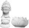 VINTORKY Künstlerische Buddha-Statue Aus Kunstharz Weiß Gartendekoration für Zuhause Büro Zen-