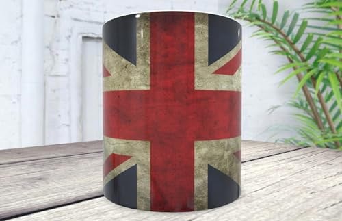 La Huella Personalisierbare Tasse mit britischer Flagge. Für alle Liebhaber von Union Jack und britischer Kultur.
