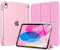 MoKo Coque pour iPad 11 Pouces (A16) 11e Génération 2025, iPad 10e Gén 10,9 2022 avec Porte-Stylet, Étui iPad 10e Gen Mince Légère à Trois Volets avec PC Arrière Translucide Robuste, Rose