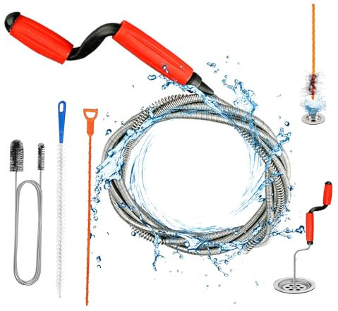 Drain Snake with Claw, Reusable Flexible Plumbing Drain Snake, Drain Unblocker and Sink Unblocker Tool for Toilet, Bathroom Drainage, Kitchen Sinks, Sewer (4PCS)