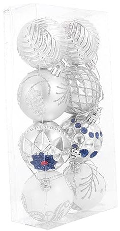 Zerodeko 8stücke Hängende Weihnachtskugeln aus Kunststoff Bruchsichere Christbaumkugel-Dekoration als Party und Weihnachtsbaum-schmuck für Fenster und Flur