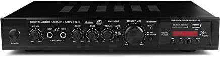 YQVEOT Amplifier, Digital Amplifier Stereo LED USB AV Power Surround 298BT High Resolution Amplificador Player Subwoofer for Car, Home