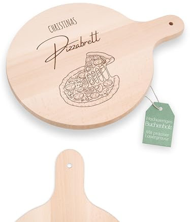 ABENTEUERNAH Pizzateller, Pizzageschenk, Pizzabrett personalisiert, Männergeschenk Geburtstag, Pizzabäcker, Vatertag indivuelles Geschenk für Männer (Pizzastück)