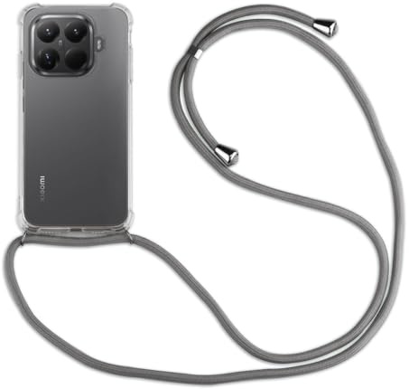 betterfon Handykette Hülle kompatibel mit Xiaomi 15T Pro | Smartphone Hülle Case mit Band | Handyhülle Handyband zum Umhängen | Grau
