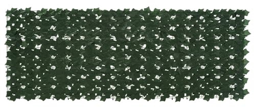 vidaXL Balkonsichtschutz mit Blättern Dunkelgrün 200 x 75 cm, Balkon Sichtschutz, modernes wetterfestes Kunstblatt, Efeu Sichtschutz, Garten Deko, Rückzugsort