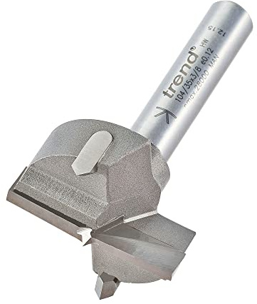 Trend 35mm Circular Hinge Sinking Bit, 3/8 Inch Shank, Centring Point | Ideal For Kitchen Furniture And Laminate Covered Boards, With 35mm Cutting Diameter And Centring Point, 104/35X3/8TC