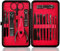 Manicure Set Nail Set Nail Clipper Kit Professional - Stainless Steel Pedicure Set Nail Grooming Kit of 15pcs with Case for Travel (Black/Red)