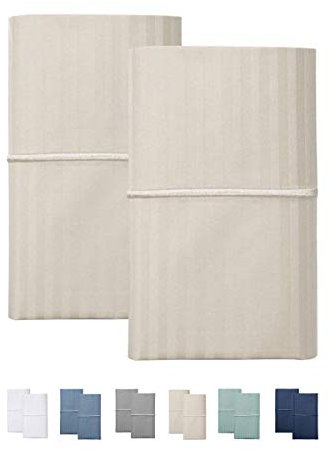 New York Fadenzahl Bettwäsche-Set, Feather & Stich, 500 Stück King Pillowcase beige