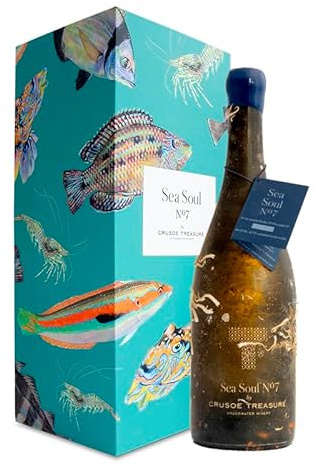 Crusoe Treasure Sea Soul Nº 7 - vino submarino - vino blanco - estuche regalo 1 botella 750ml - cata online gratuita incluida (Verde)