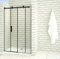 Aica Sanitär 100x200cm Duschtür Verstellbereich von 97-100 cm Duschabtrennung Nischentür Dusche Schwarz aus 8mm Sicherheitsglas mit Nanobeschichtung
