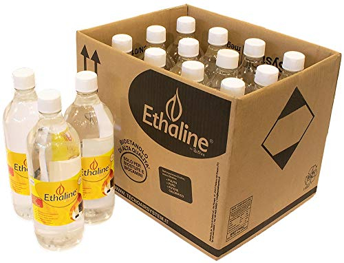 12 FLACONI BIOETANOLO LIQUIDO ETHALINE DA 1LT COMBUSTIBILE PER STUFE E CAMINETTI