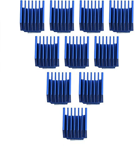 Electronic Heat Sink, 10PCs Aluminum Stepper Motor Driver Heatsink Cooling Fin with Back Glue for 3D Printer, Faster Heat Dissipation, Easy to Install