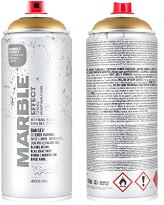 Montana 508134 Pintura en aerosol de mármol, volumen de 400 ml, oro, paquete de 6