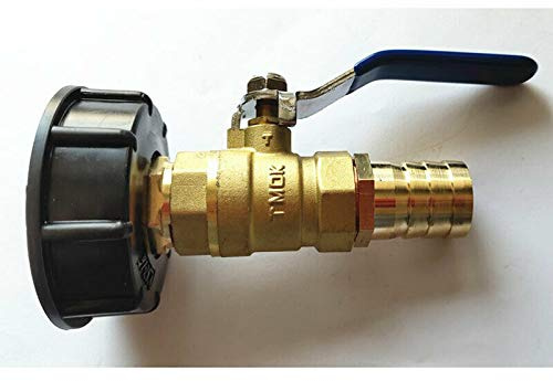 Anschluss Wasserhahn aus Messing für IBC-Tank, Durchmesser Eingang 60 mm, Durchmesser Ausgang 25 mm (1 Zoll), Ausgang Schnellkupplung