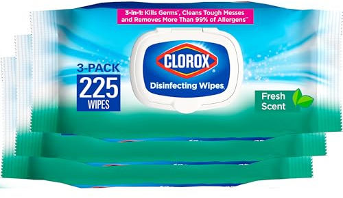 Clorox Disinfecting Bleach Free Cleaning Wipes, 75 Wipes, Pack of 3 (Packaging May Vary)