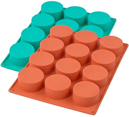 Webake Pralinenform Cookies Silikon Zylinderform 2 Stück Zylinder Silikonform Schokoladenabdeckung Mini Rund Kuchenform Klein für Süßigkeiten, Seife, Muffin, Cupcake, Brownie, Kuchen, Pudding, Kekse