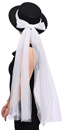 COSDREAMER Viktorianischer Punk-Spitzenhut für Damen im Gothic-Stil (schwarz/weiß).