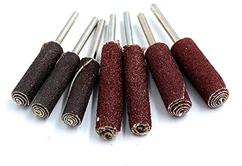 5Pcs Tapered Cone Head Sandpapier Stick Stahlschaft & Schleifpapier zum Polieren Schleifen Schleifkornbohrer Stick Schleifen,Zufällige Farbe,6mm