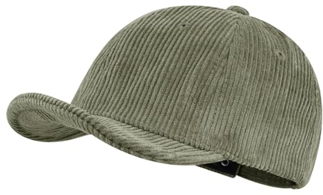 CLAPE Short Brim Cap Corduroy Baseball Cap Retro-Stil Basecap Cord Fabric Adjustable Trucker Cap Verstellbar Sport Hut für Herren und Damen