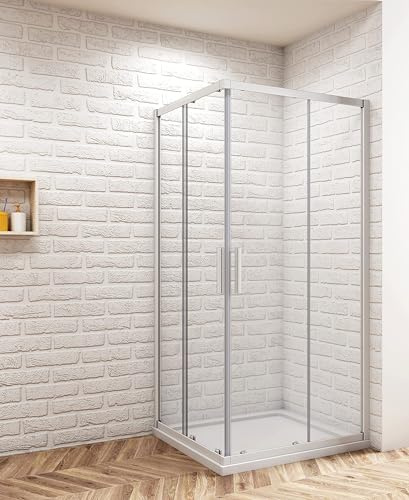 Aica Sanitär Duschkabine 120x80cm Duschabtrennung Eckeinstieg Duschtür Dusche mit Sicherheitsklarglas Höhe 185cm