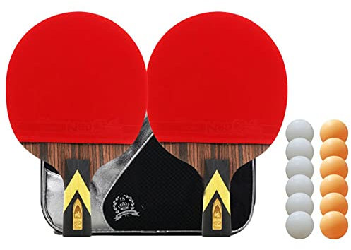 tischtennisschläger tischtennisschläger Set tischtennisschläger Profi Professioneller Tischtennisschläger mit 2 Schlägern und 12 Bällen in Tragetasche, Tischtennisschläger und Bälle mit Etui