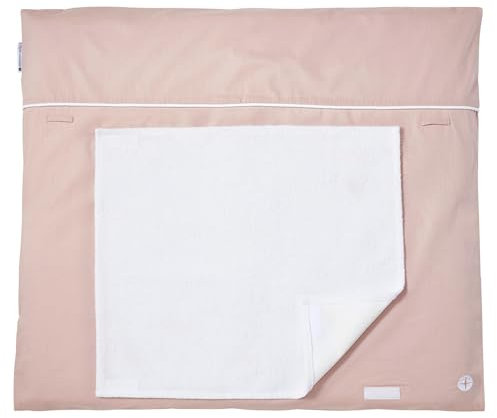 Nordic Coast Company Baby Wickelauflage 70x80 von nordic coast | waschbar Wechselhandtuch Frottee nachhaltig Bezug mit Füllung Waschmaschine geeignet & mit Waschbaren Bezug (Altrosa)