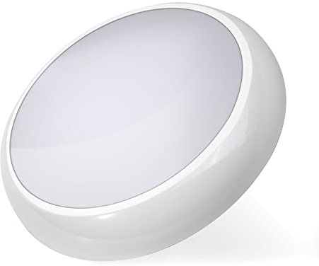 Bright Source LED 2D Polo Bulkhead Luminaire Wall & Ceiling Fitting, 9W 14W 18W All-in-One Switchable Wattage & Colour Temperature 3000K 4000K 6000K, Microwave Sensor, IP65, IK08